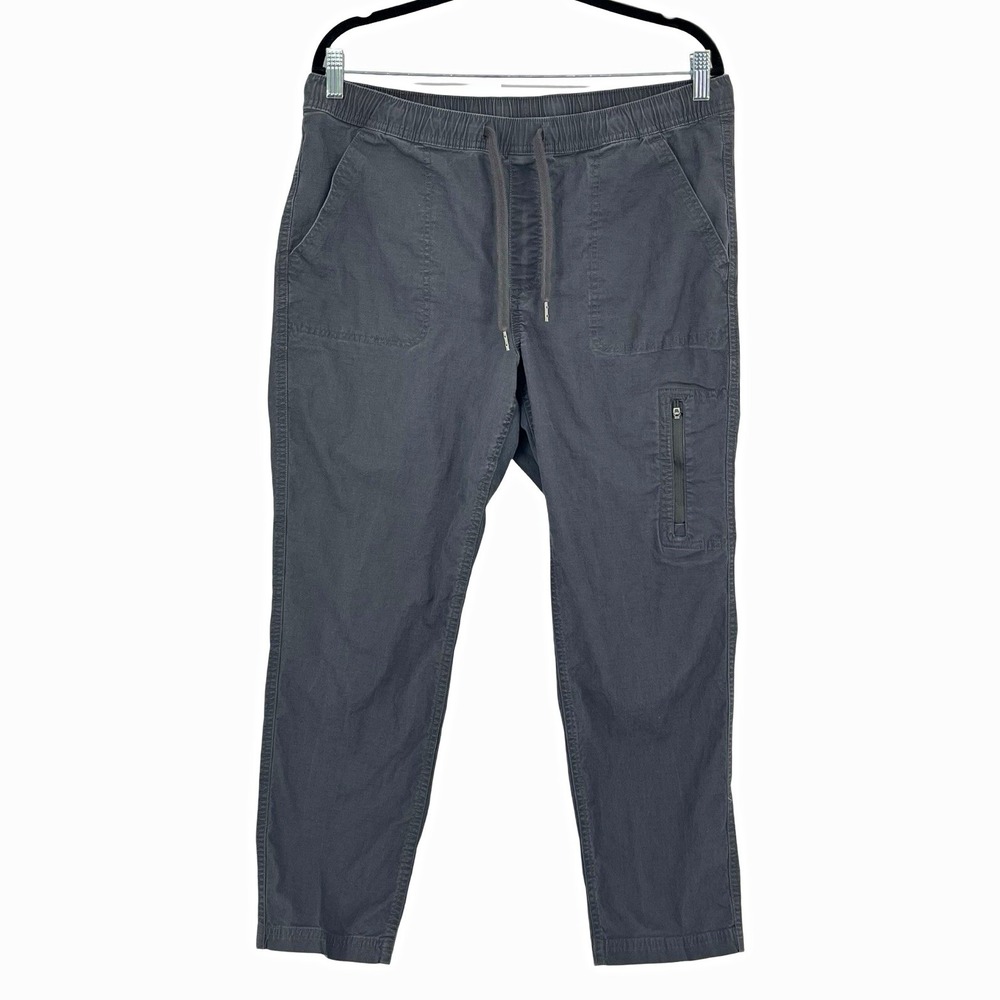 Eddie Bauer Women's Gray Ripstop Cargo Pants Size 10 Pull-On Tapered 26" Inseam